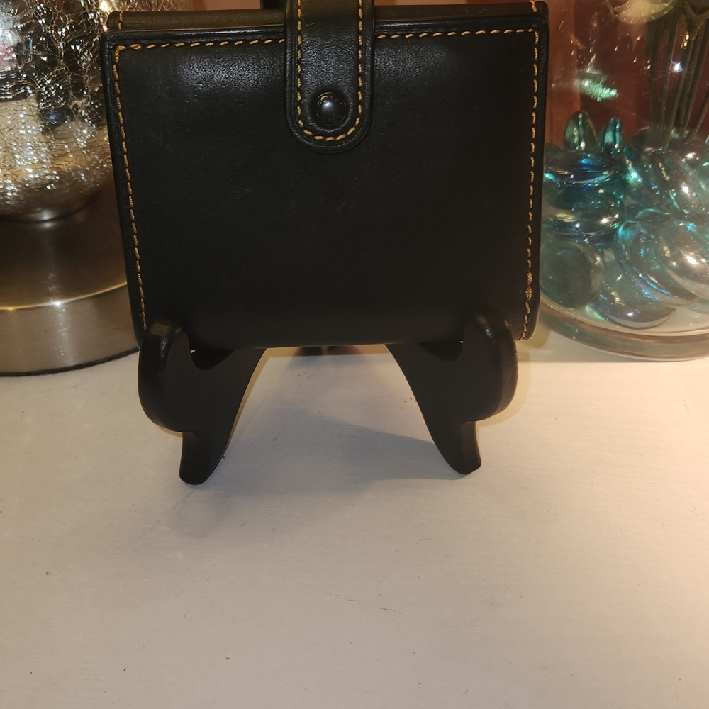 Coach Black 1941 Glovetanned Wallet with Tan Stitching